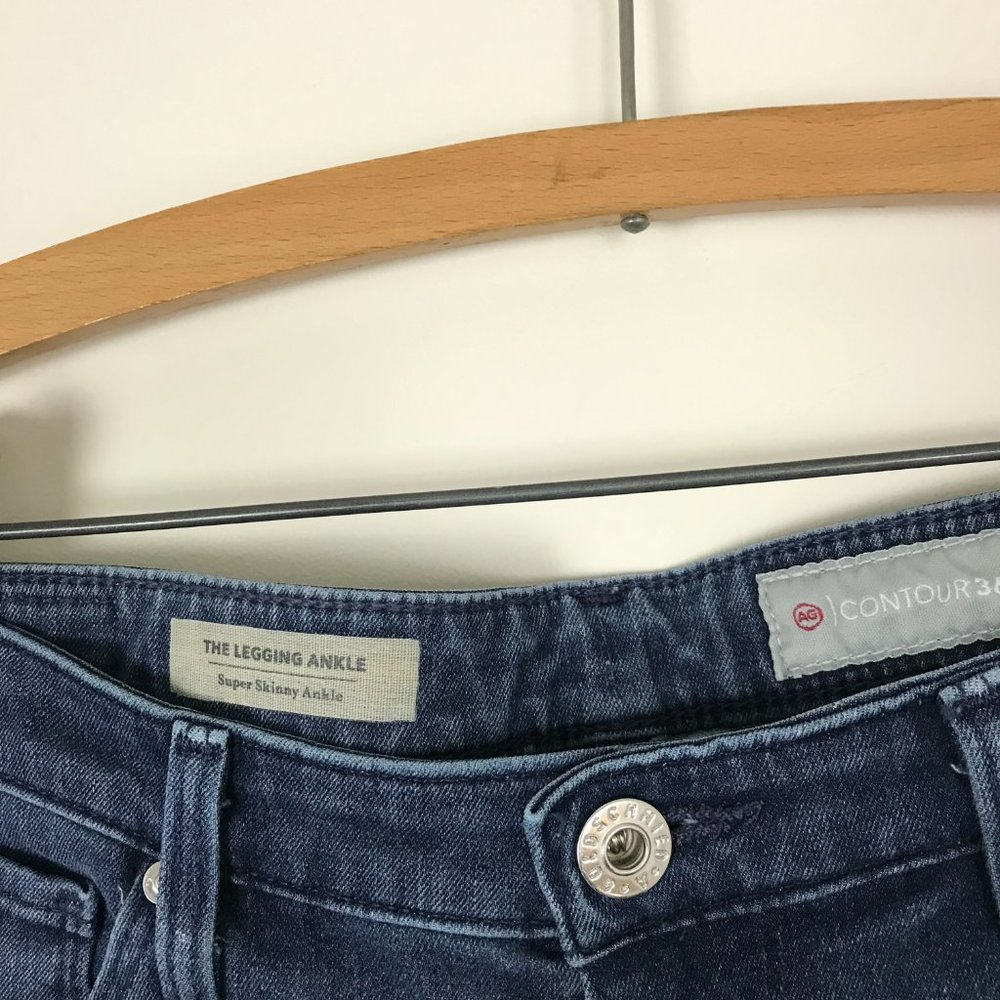 AG Jeans Women's 27R Legging Ankle Super Skinny Blue Jeans Dark Wash Stretch B4 - Picture 5 of 6